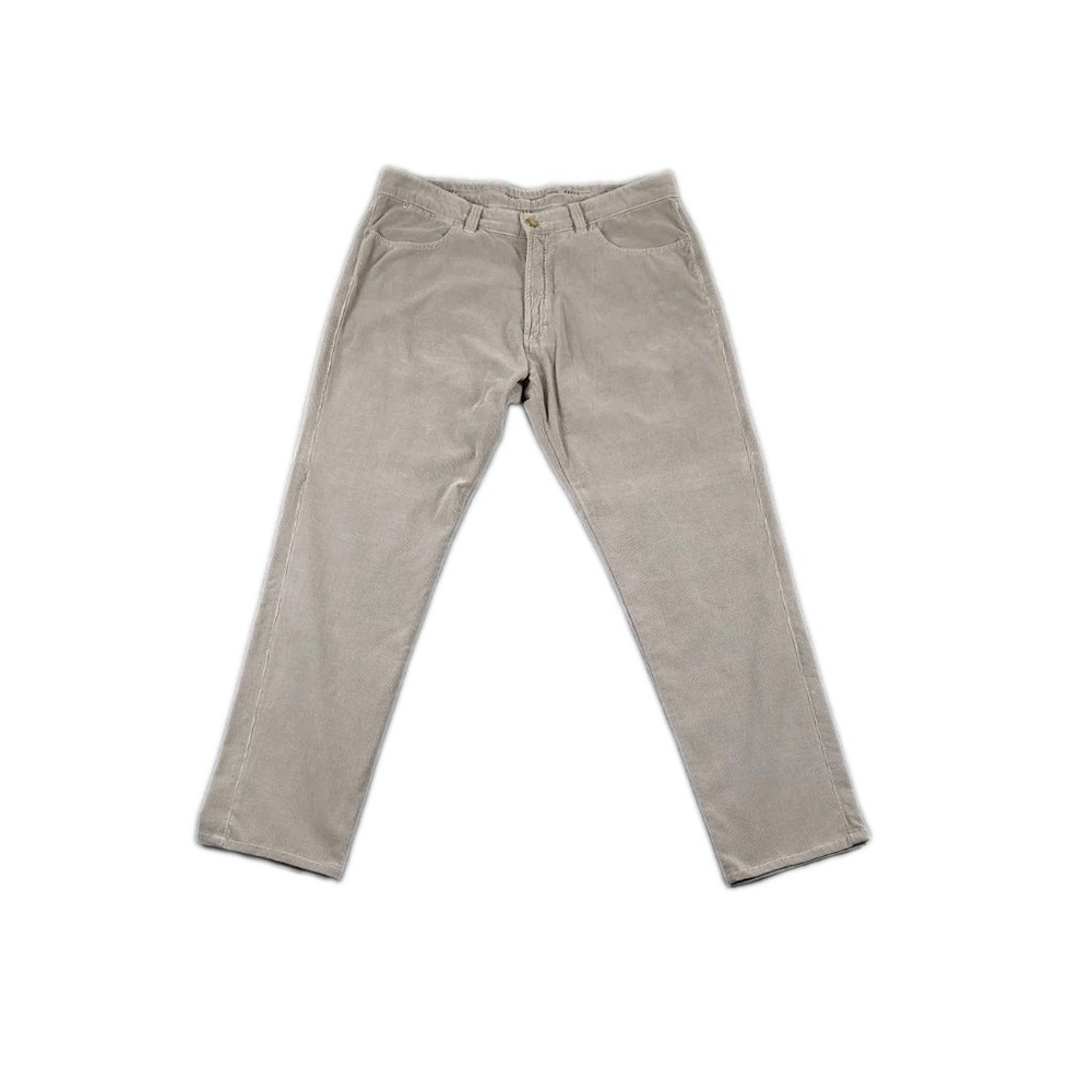 Ermenegildo Zegna Straight Leg Corduroy Pants Mens 38X32 Gray Made In Italy